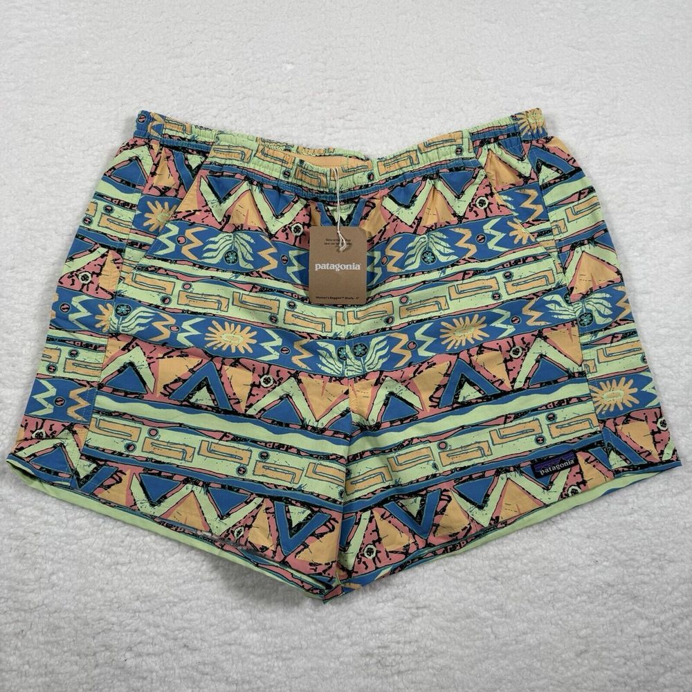 Patagonia Baggies Womens Large High Hopes Aztec Hiking Outdoor Nylon Shorts